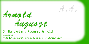 arnold auguszt business card